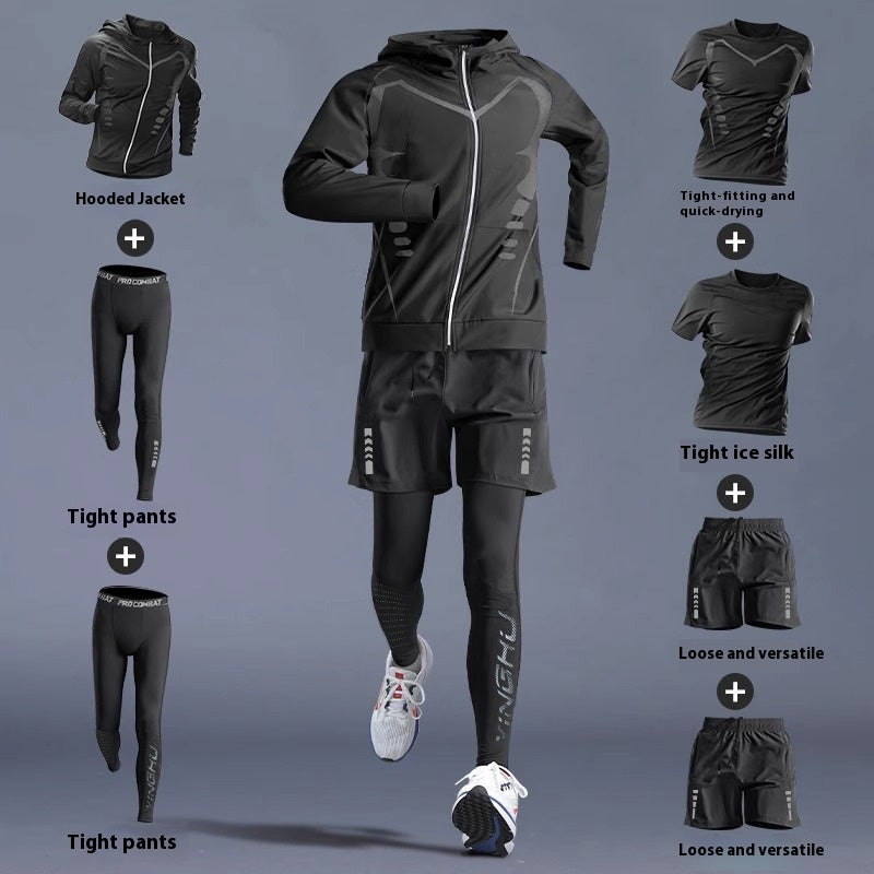 Mens trainign outfit with hooded jacket, Shopit UAE, The Motion Edition collection