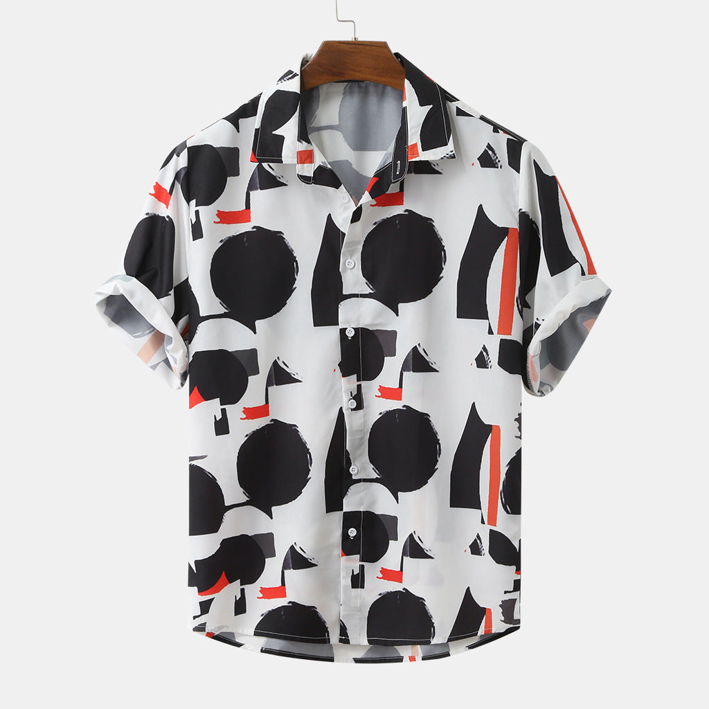 Ethnic print streetwear summer shirt for men