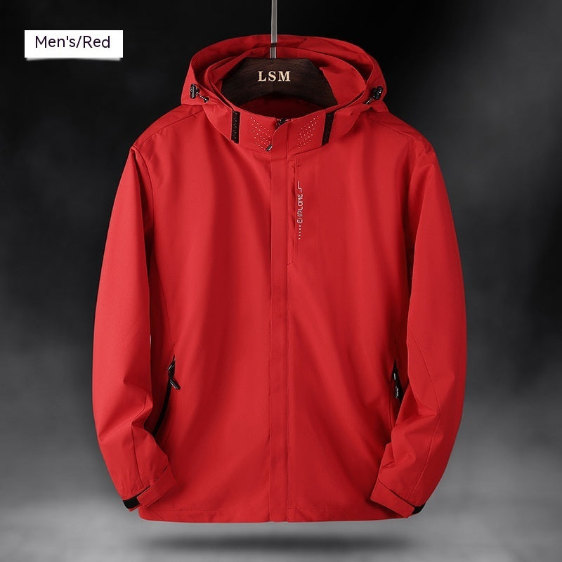 Mens red orange hiking jacket , Shopit UAE, The Luxe Trail collection